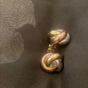 Elegant Gold and Silver Knot Earrings